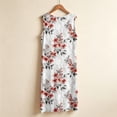 thumbnail image 5 of SOOMLON White Nightgowns for Women Plus Size Loose Soft Loungewear Crew Neck Sleeveless Long Sundress Floral Sleepdress, 5 of 6