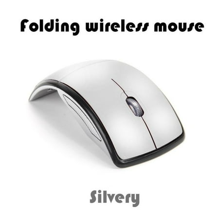 Silver Mouse Receivers Fysho 2.4G Wireless Mouse Foldable Computer Mouse Mini Travel Notebook Mute Mouse USB Receiver for Laptop PC ()