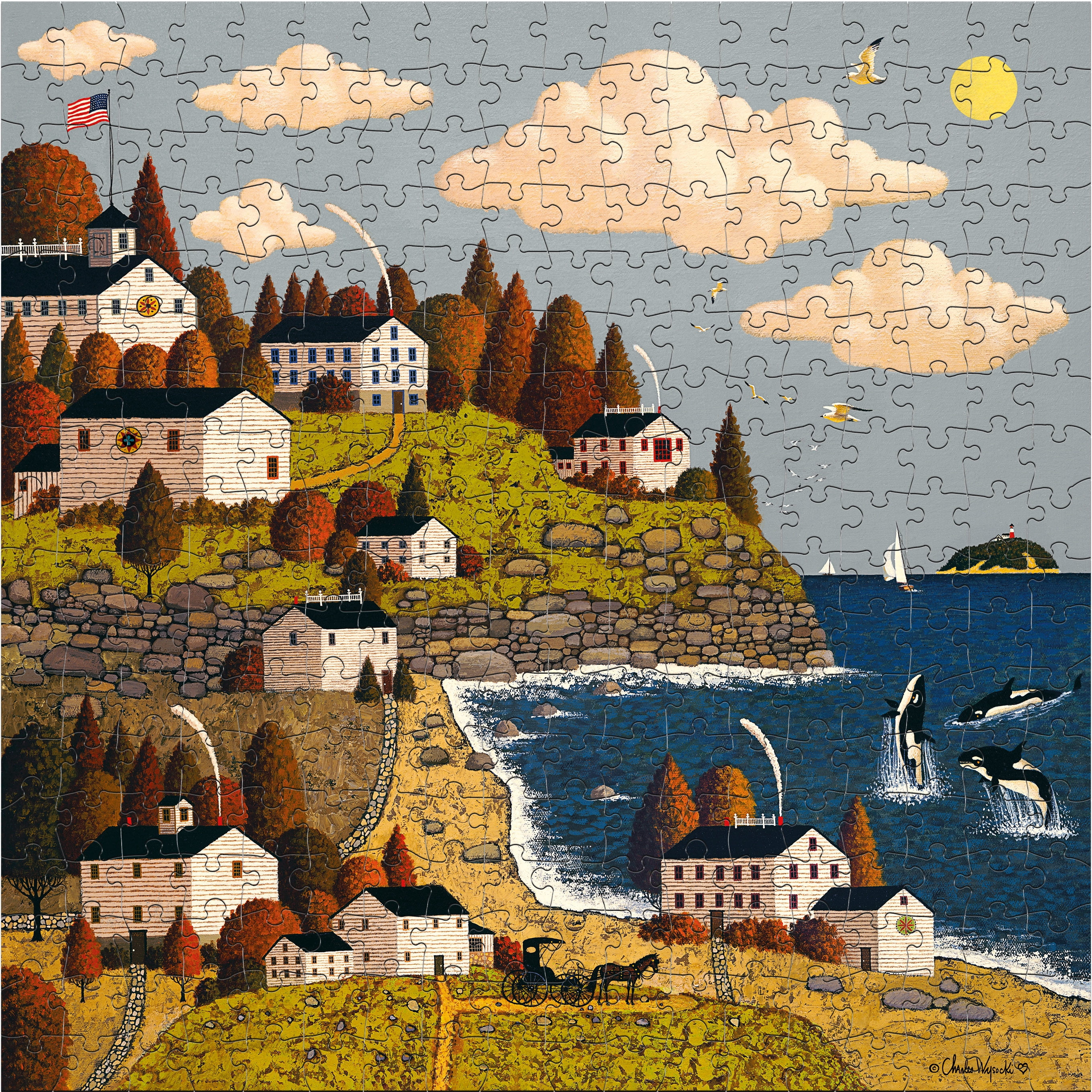 Puzzle en 300 pièces entrelacées Buffalo Games « Having a Whale of a Good Time » pour adultes à partir de 14 ans