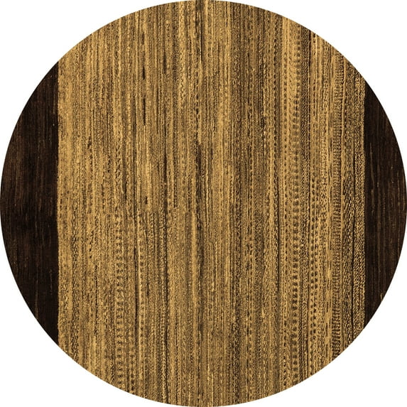 Ahgly Company Indoor Round Abstract Brown Modern Area Rugs, 5' Round
