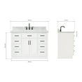 thumbnail image 3 of Ariel Hepburn 49 In. Rectangle Sink Vanity With 1.5 In. Carrara White Countertop In White, 3 of 9