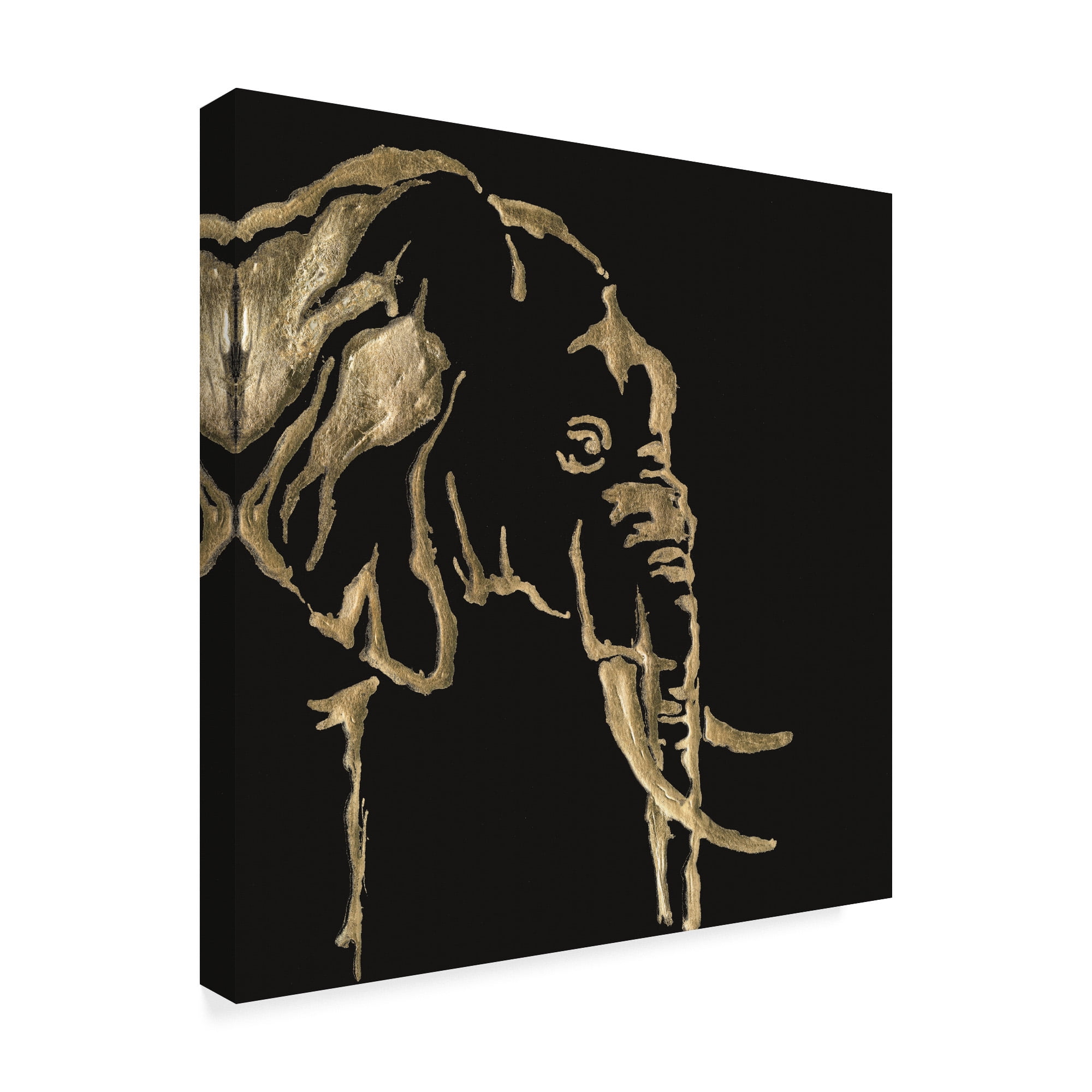 Trademark Fine Art 'Gilded Elephant on Black' Canvas Art by Chris Paschke