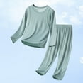 thumbnail image 2 of Mercatoo Boys Girls Ice 𝗦ilk 𝐏ajamas Set Long Sleeve Lightweight Tops Elastic Waist Pants Set Comfy Soft 𝗦leepwear Outfit, 2 of 9