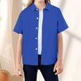 thumbnail image 5 of Tiijoy Little Boys Solid Short Sleeve Button Down Shirt Casual Breathable Beach Shirt, 5 of 5
