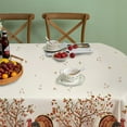 thumbnail image 2 of Fall Thanksgiving Double Border Decoration Tablecloth, Turkey & Pumpkin Harvest Tablecloths, Waterproof Table Cover for Dinner Kitchen Party Holiday Decorations Oval 60x84 Inch, 2 of 6