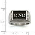 thumbnail image 6 of Stainless Steel Polished Black Enameled CZ Dad Ring Size: 10; for Adults and Teens; for Women and Men, 6 of 6