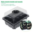 thumbnail image 3 of Seedling Starter Kit Plastic 10Pcs 12 Holes Seed Starter Tray Kit with Adjustable Vents Multifunctional Seed Propagator Set with 2Pcs Transplant Tools and 10Pcs Labels for Vegetable Fruit, 3 of 10