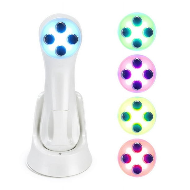 Máquina de belleza para masaje de mesoterapia, 6 modos LED para el cuidado de la piel, masajeador de terapia de luz facial, aparato facial galvánico (blanco)