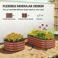thumbnail image 4 of 3.4' x 2' x 1' Galvanized Raised Garden Bed Kit, Metal Planter Box with Safety Edging, Brown, 4 of 7