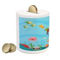 thumbnail image 2 of Marine Piggy Bank, Boy Diving and Exploring Subaquatic Happiness Seashell Summer Cartoon Character, Ceramic Coin Bank Money Box for Cash Saving, 3.6" X 3.2", Multicolor, by Ambesonne, 2 of 4