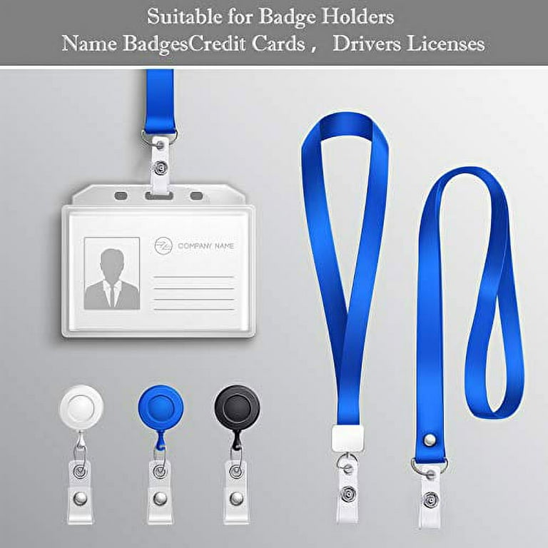 Clear ID Badge Holder Strap Plastic Badge Strap with Snap and Eyelet Vinyl  Badge Clips for Card Holder, Lanyards, Key Rings (50) : : Office  Products