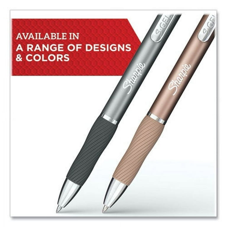S-Gel Premium Metal Barrel Gel Pen, Retractable, Medium 0.7 mm, Black Ink, Champagne Barrel, 2/Pack S-Gel Premium Metal Barrel Gel Pen, Retractable, Medium 0.7 mm, Black Ink, Champagne Barrel, 2/Pack