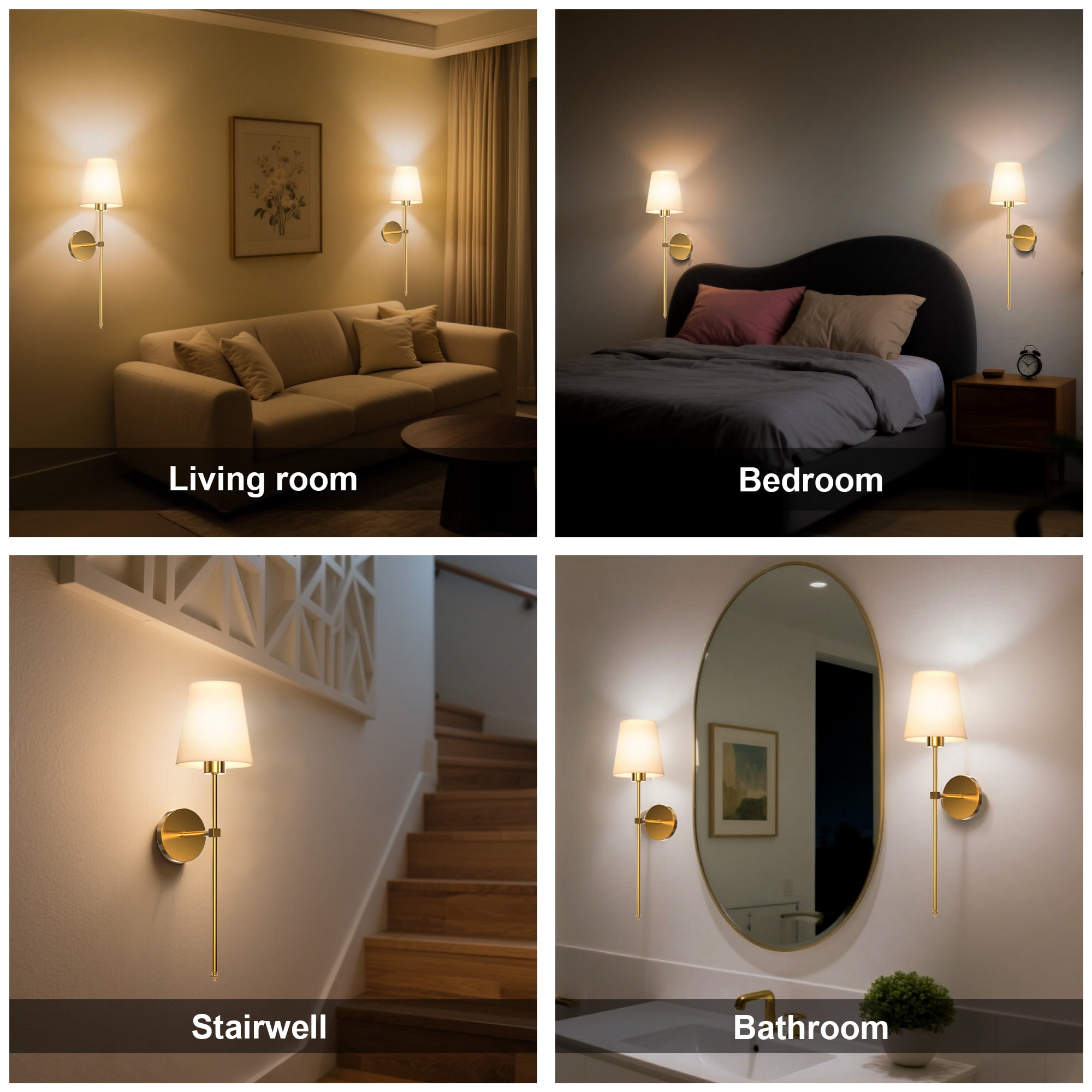 DAYBETTER Battery Operated Wall Sconces Set of 2, Wireless Rechargeable 3 Color Temperature + RGB Indoor Wall Lights, 10 Brightness Level Remote Wall Lamps for Bedroom, Living Room Night Light