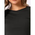thumbnail image 4 of DARING DIVA Women's Short Sleeve Crop Top and Pants Pajama Set S Black, 4 of 5
