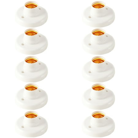 

10Pcs E27 Plastic Screw Lamp Holder Round Lamp Holder Bulb Socket Holder Adapter