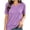 07-Purple, variant on Annhoo Womens Pajama Tops Lightweight Breathable Solid Color Crewneck Short Sleeve Shirts Sleepwear Clothes