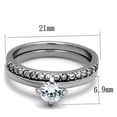 thumbnail image 2 of High polished (no plating) Stainless Steel Ring with AAA Grade CZ in Clear for Women Clear Stone Color Style TK2115 Size 10, 2 of 4