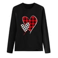 thumbnail image 3 of Qertyioot T-Shirt Graphique de la Saint-Valentin pour Femmes à Manches Longues, Pull Imprimé Swea, 3 of 4