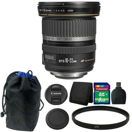 Canon EF-S 10-22mm f/3.5-4.5 USM Lens 8GB Accessory Kit for Canon DSLR (Canon 10 22mm Lens Best Price)