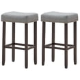 thumbnail image 1 of Giantex 29 Inch Backless Counter Height Stools, Upholstered Counter Saddle Chairs w/Thick Cushion & Solid Wood Legs (Gray,2), 1 of 8