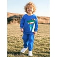 thumbnail image 3 of Bellafa 100% Cotton Toddler Boys Long Sleeve Sweatsuits Outfits Cartoon Crocodile Excavator Prints Sweatshirt Tops and Pants Set 2PCS Boy's Fall Winter Clothes, 3 of 11