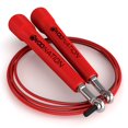 thumbnail image 2 of Cuerda para saltar WOD Nation ajustable de velocidad, acero aleado rojo, 2 of 8