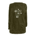 thumbnail image 4 of Fall Winter Fleece Sweatshirt for Womens Lounge Warm Thermal Blouses Round Neck Long Sleeve Thermal Sweaters Pullover Tops Going Out Blouses Trendy 2026 Spring with Pockets, 4 of 4