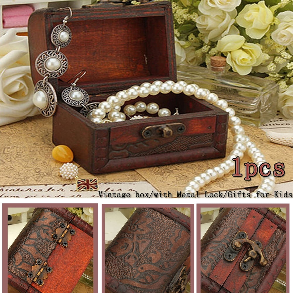 Zhaomeidaxi Chest Treasure Box Pirates Treasure Chest with Metal Lock