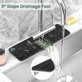thumbnail image 3 of czcpp-TOOVEM Silicone Faucet Splash Guard, 17.7 x 5.5 Inch Kitchen Sink Splash Guard Behind The Faucet, Faucet Handle Drip Catcher Tray Dish Soap Sponge Holder for Kitchen, Bathroom,Bar, Black, 3 of 4