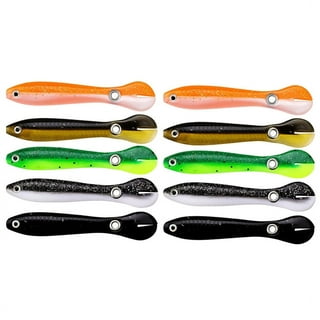 5pcs Soft Body Sinking Swimbait T Tail Soft PVC Bass Lure Trout