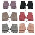 thumbnail image 4 of 1 Paire de Gants d'Hiver Chauds avec Rabat Gants Tricotés Randonnée Extérieure 2-en-1 Mitaines Sans Doigts, Gris, 4 of 8