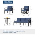 thumbnail image 7 of Gotland 7 Piece Aluminum Patio Furniture Set,Modern Metal Outdoor Patio Furniture w/5.1'' Thick Cushion,Swivel Chairs and Round Coffee Table,Patio Conversation Sets for Porch,Deck,Navy Blue, 7 of 7