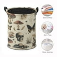 thumbnail image 3 of Mushroom Motifs Skull Butterfly Moon Round Laundry Hamper with Drawstring, Collapsible Dirty Clothes Storage Basket, Bedroom Nursery Dorm Bin for Toys Baby, 3 of 6