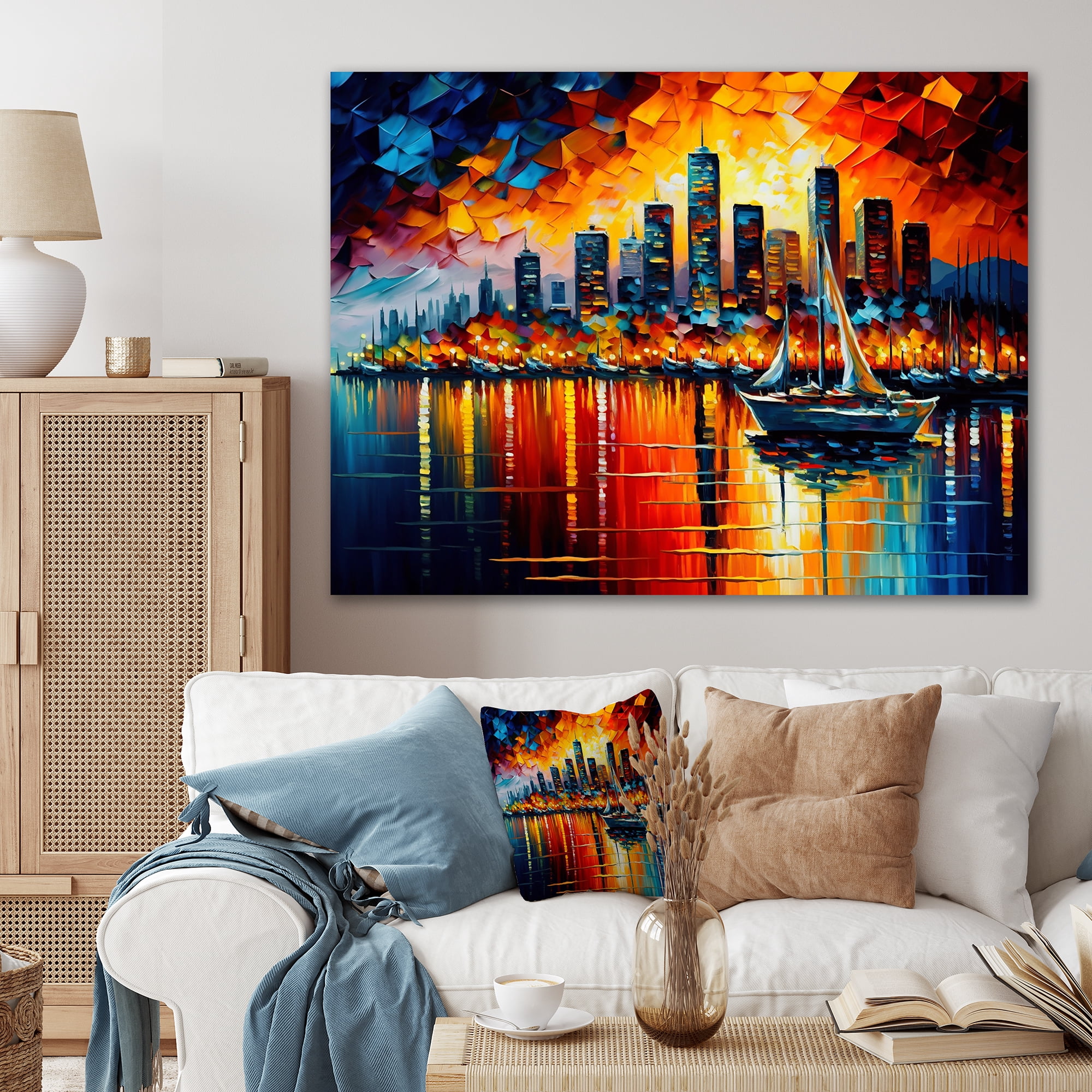 Designart Colorful City In Vancouver I Canvas Wall Art