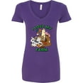 thumbnail image 3 of Inktastic I Love My Farm with Happy Farm Animals Women's V-Neck T-Shirt, 3 of 5