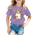 thumbnail image 2 of Wonitaaizi Unisex Cute Spooky Ghost Summer Halloween in Summer Kids Girls T-Shirt Purple for Size 9-10 Years, 2 of 7