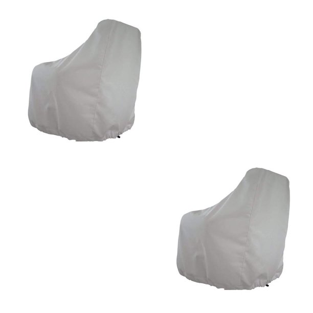 Soidarity Funda de poliéster para asiento de barco, portátil, plegable, reutilizable, lavable, cuerda elástica desmontable, barcos de pesca, funda Blanco 2piezas Soidarity CBP347309