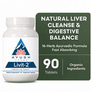 Ayush Herbs Livit-2 Optimal Liver Support Supplement with Amla, Contains 16 Ayurvedic Herbs, 90 Count
