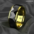thumbnail image 2 of Tungsten Rings for Men Wedding Bands for Him Womens Wedding Bands for Her 8mm Black Gold Diamond Polished, 2 of 9