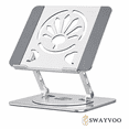 thumbnail image 5 of Swayvoo Laptop Stand for Desk, Adjustable Height Ergonomic Computer Riser, 360° Rotating Aluminum Notebook Holder, Fits 10-16" MacBook Dell HP Lenovo, Silver, 5 of 7