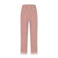 thumbnail image 4 of HongQid Womens Casual Cotton Tapered Capri Cotton Pants Loose Elastic Waist Ankle Cropped Trouser with Pockets, 4 of 5