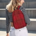 thumbnail image 5 of Fotbe Vintage Burgundy Printed Canvas Daypack - Stylish and Durable Vintage Compact Backpack - Class, Work, Travel, or Laptop Bookbag,Organized Compartments-Medium, 5 of 5