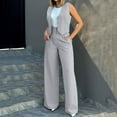 thumbnail image 2 of BLOCLOALO 2 Piece Lounge Set Sleeveless Tops Women's Fashionable Vest Wide Leg Pants Set Comfortable for Daily Wear Cropped Tank Tops Trendy Business Sets Womens Lounge Outfit Grey M, 2 of 7
