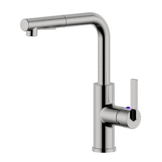 Ultra Faucets UF13703 Hena Collection Single-Handle Kitchen Faucet with Pull-Out Spray, Brushed Nickel
