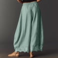 thumbnail image 4 of Resicozy Cropped Lace-Hem Pants for Women High Waisted Drawstring Wide Leg Pants Casual Lightweight Trousers with Pockets Green XL, 4 of 6