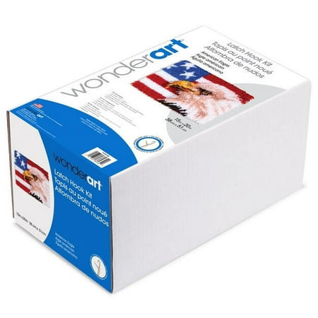 UPC: 0057355369399 | WonderArt® 15 x 20 Latch Hook Kit American Eagle Acrylic Yarn Cotton Canvas