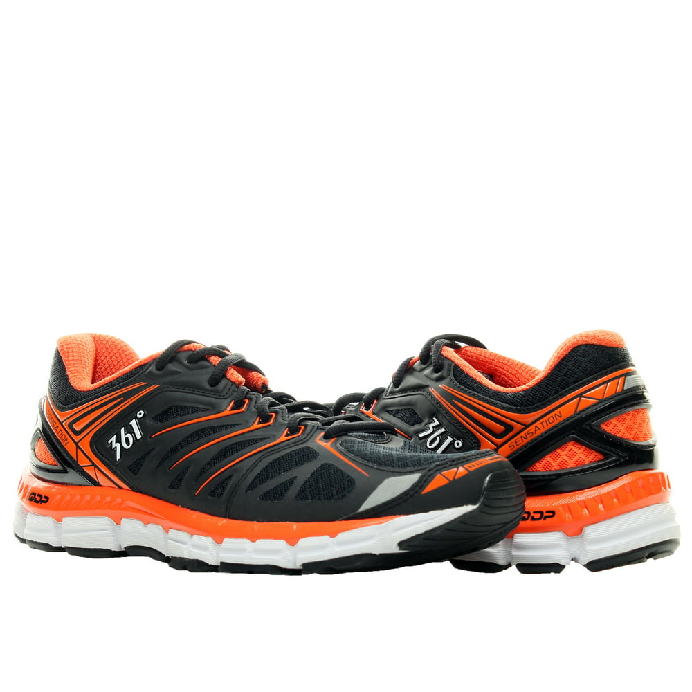 361 Degrees - 361 Sensation Black/Orange Men's Running Shoes 101510101 ...