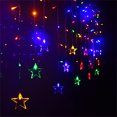 thumbnail image 3 of Star Led Curtain Light 96 Leds 8 Twinkle Modes Waterproof Icicle Lights 16/19 Drops for Balcony,Patio,Wedding Decoration, 3 of 5