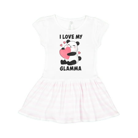 

Inktastic I Love My Glamma with Panda Illustration Gift Toddler Girl Dress