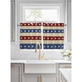 thumbnail image 2 of 4th of July Half Window Curtains 24 Inches Long, Blue Red Star Striped Independence Day Window Treatment Curtain Drapes, Short Curtains Tiers for Kitchen Over Sink, 27.5"x24", 2 Panels, 2 of 7